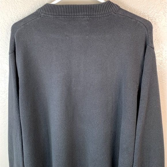Eddie Bauer 100% Combed Cotton Gray 2 Button Front Long Sleeve Sweater Size XL - Picture 5 of 9